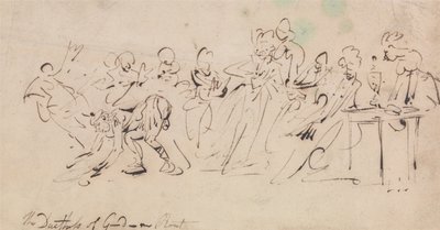 De hertogin van Gordons rout door Thomas Rowlandson